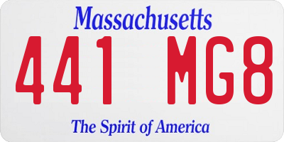 MA license plate 441MG8