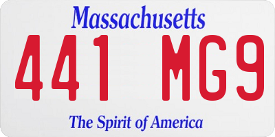 MA license plate 441MG9