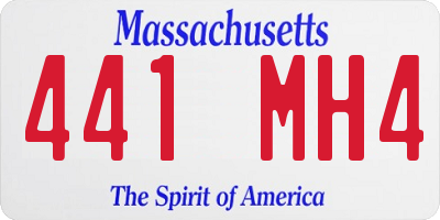 MA license plate 441MH4