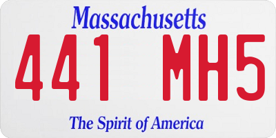 MA license plate 441MH5