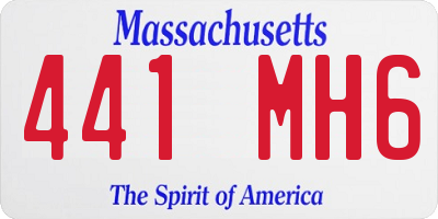 MA license plate 441MH6