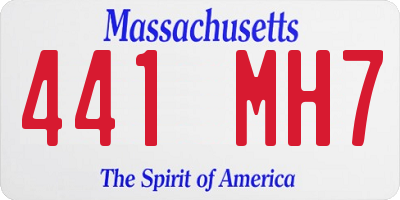 MA license plate 441MH7