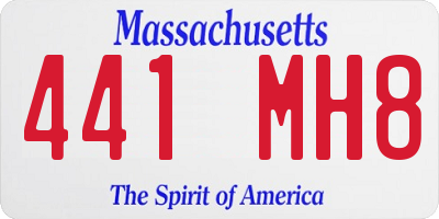 MA license plate 441MH8