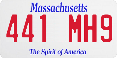 MA license plate 441MH9