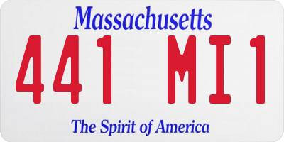 MA license plate 441MI1