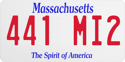 MA license plate 441MI2