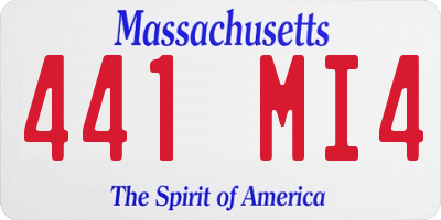 MA license plate 441MI4