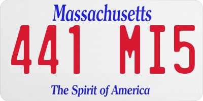 MA license plate 441MI5