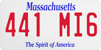 MA license plate 441MI6