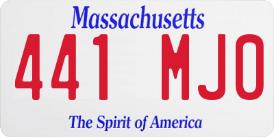 MA license plate 441MJ0
