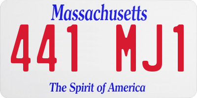 MA license plate 441MJ1