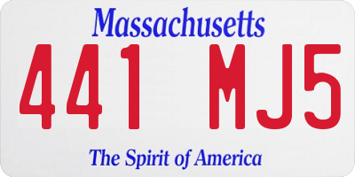 MA license plate 441MJ5