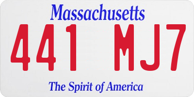 MA license plate 441MJ7