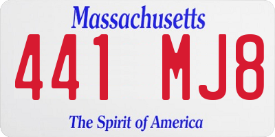 MA license plate 441MJ8