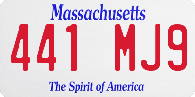 MA license plate 441MJ9