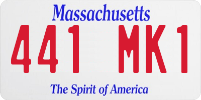 MA license plate 441MK1