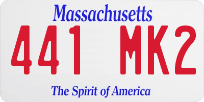 MA license plate 441MK2
