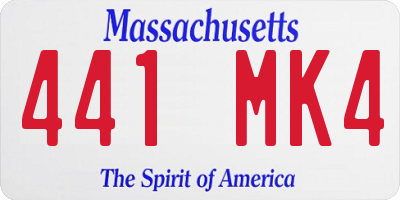 MA license plate 441MK4