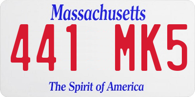 MA license plate 441MK5
