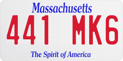MA license plate 441MK6