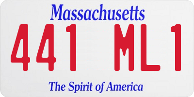 MA license plate 441ML1