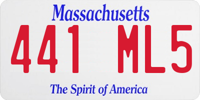 MA license plate 441ML5