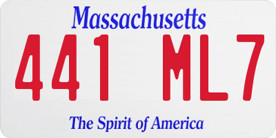 MA license plate 441ML7