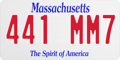 MA license plate 441MM7