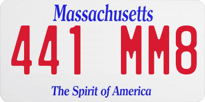 MA license plate 441MM8