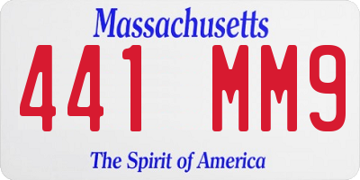 MA license plate 441MM9