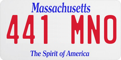 MA license plate 441MN0