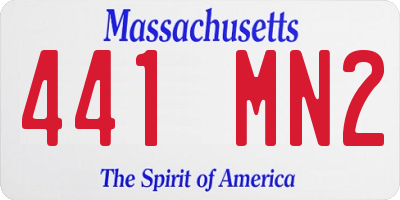 MA license plate 441MN2