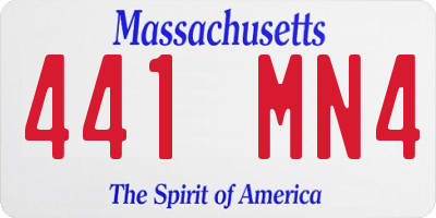 MA license plate 441MN4