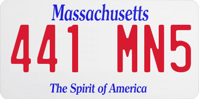 MA license plate 441MN5