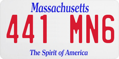 MA license plate 441MN6