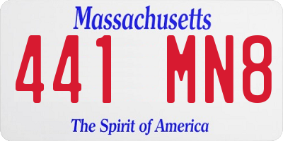 MA license plate 441MN8