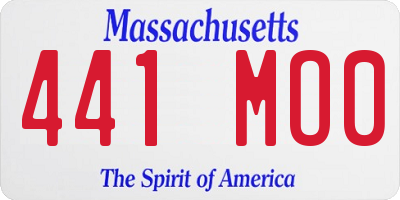 MA license plate 441MO0