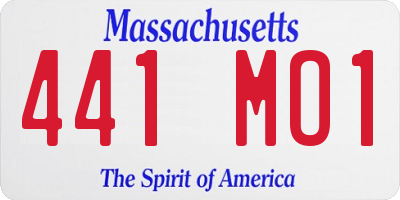 MA license plate 441MO1