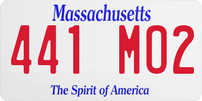 MA license plate 441MO2