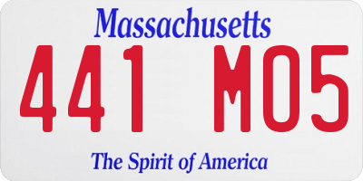 MA license plate 441MO5