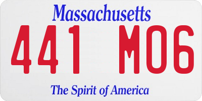 MA license plate 441MO6
