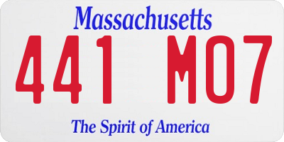 MA license plate 441MO7