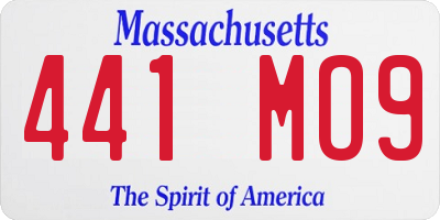 MA license plate 441MO9