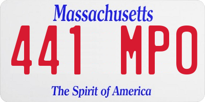 MA license plate 441MP0