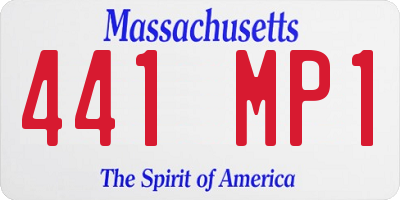 MA license plate 441MP1