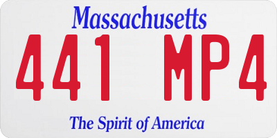 MA license plate 441MP4