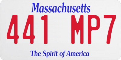 MA license plate 441MP7
