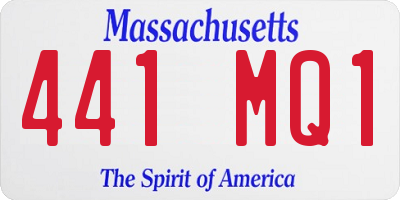 MA license plate 441MQ1