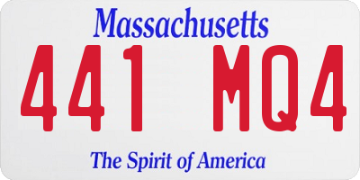 MA license plate 441MQ4