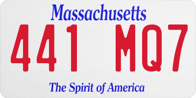MA license plate 441MQ7